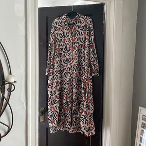 Maxi floral button down dress